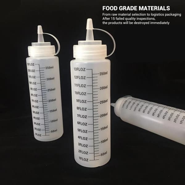 6 st 350ml Krydda Klämflaskor Salladsdressing Klämflaska Krydddispenser Tom Flaska Kökstillbehör
