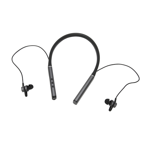 Trådlösa Bluetooth-hörlurar med nackband, HiFi-stereo, bas, magnetiskt nackband, öronsnäckor för utomhussporter, träning, grå
