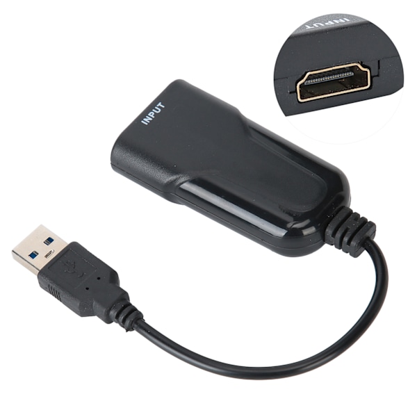 Audio Video Inspelningskort HDMI till USB Videoinspelningsadapter Box 1080P för Windows