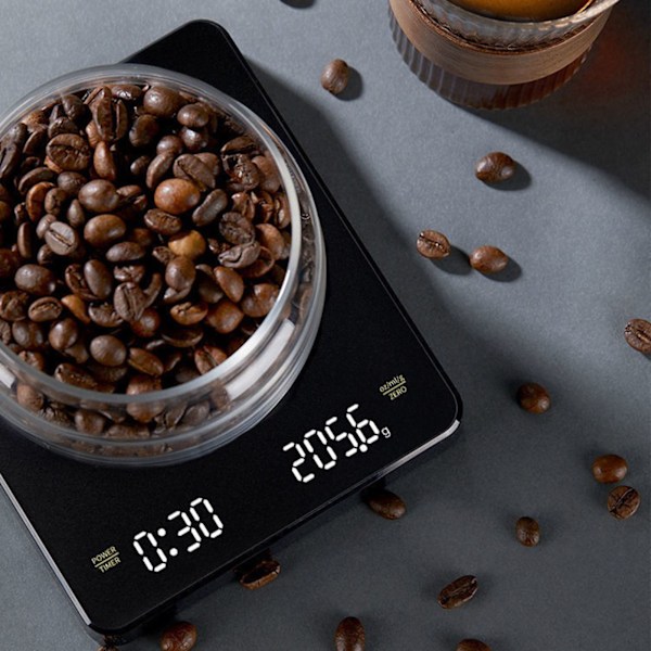Digital kaffevåg, uppladdningsbar, hög precision, portabel köksvåg för hemmabruk