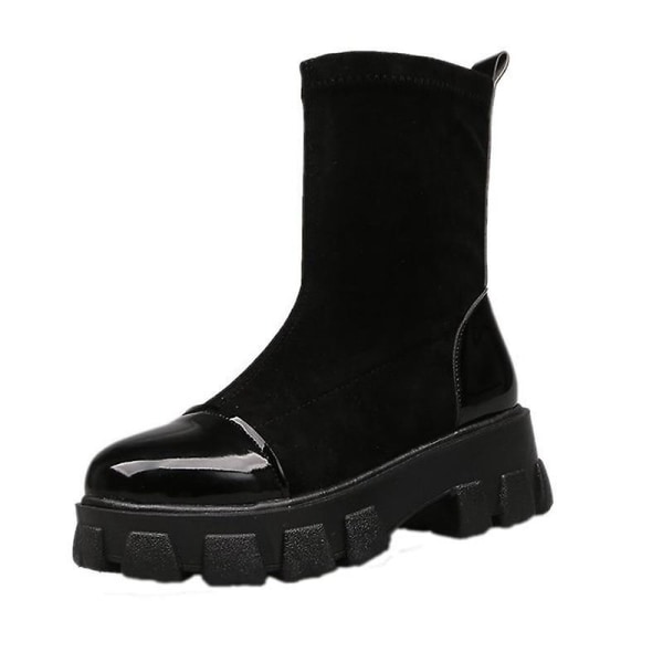 Sock Boots, Punk Gothic Skor för Kvinnor Beige 34