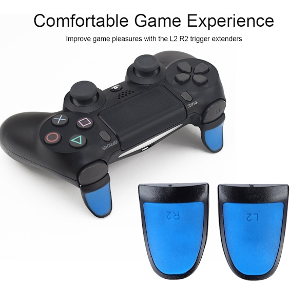 L2 R2-kontrollförlängare Knappar Utvidgning Trigger Mjukt Touch Utökade Grepp för PS4 (Blå)
