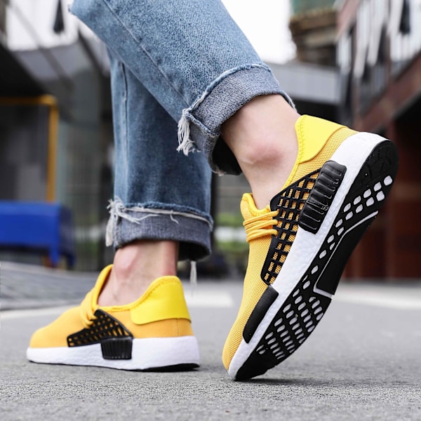 Herrmode Sneaker, Casual Andas Walking Sneaker yellow 8.5