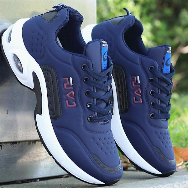 Herrskor i läder för hösten. Vardagliga sneakers Blue B CN40(insole25cm