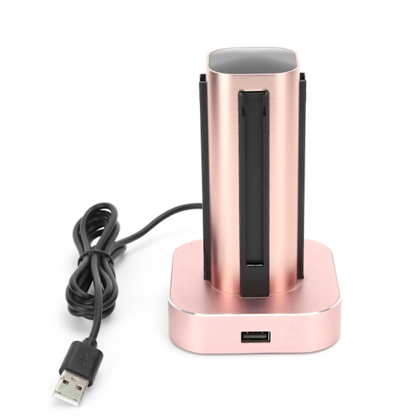 4-i-1-kontrollantladdningsdocka för Nintendo Switch i aluminiumlegering Laddningsstation Roséguld