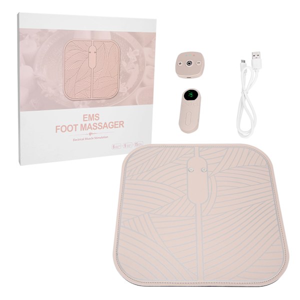 Elektrisk Justerbar Fotstimulator Massageapparat Fjärrkontroll EMS Matta Kudde