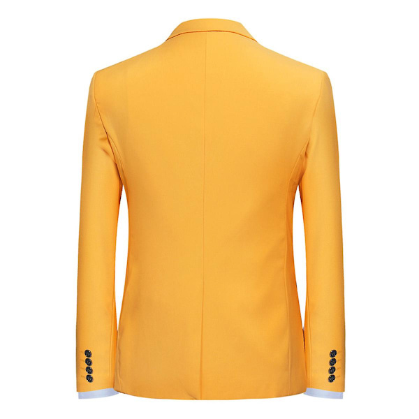 Enknapps blazer Casual Top Jacka för män gul XS