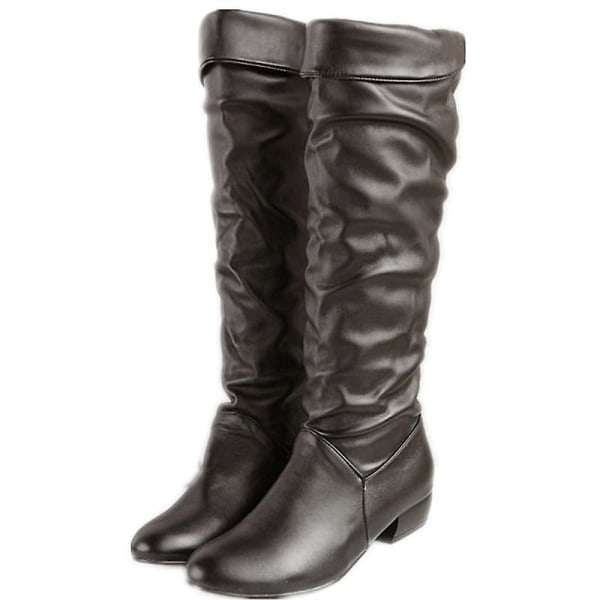 Vinter Mid-kalv Dam Flats Klack Half Boots BLACK 10