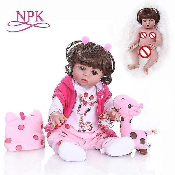 Frakt från Moskva Npk 48cm Bebe Doll Reborn Toddler Girl Doll Helkroppsvinyl Baby Vattentät Anatomiskt korrekt