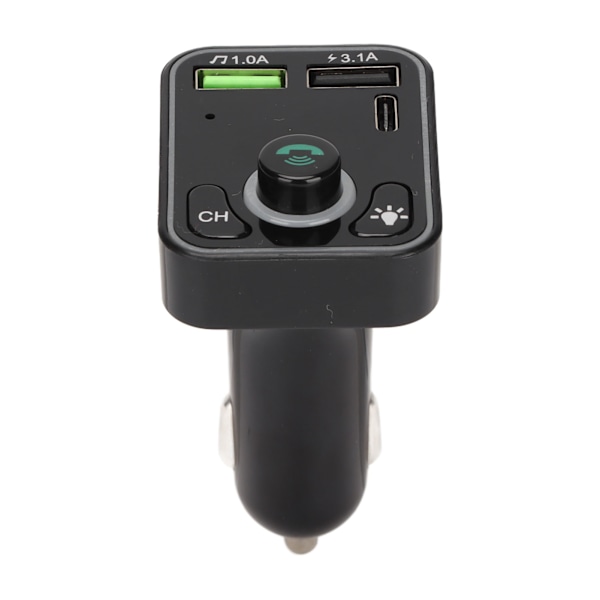 Billaddare Mini Billaddaradapter Stöder USB-minneskort BT med LED-skärm DC12V