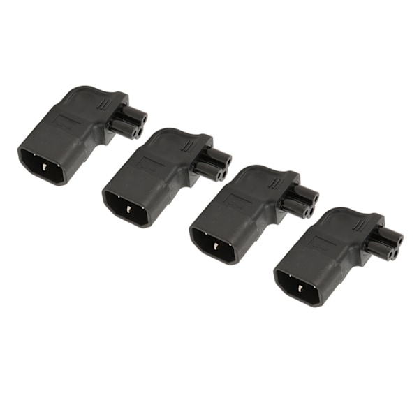 4 st IEC320 C14 till IEC320 C5 Strömadapter 90 Graders Rätvinkel IEC320 C14 Hane till C5 Hona Strömadapter 250V