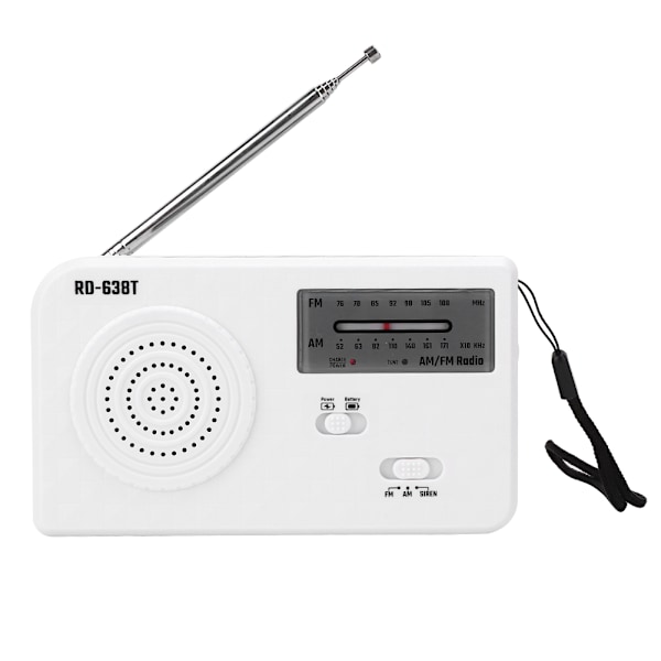 RD?638T Bärbar Solcellsdriven Handvev AM FM Radio Nödläge med LED-ficklampa