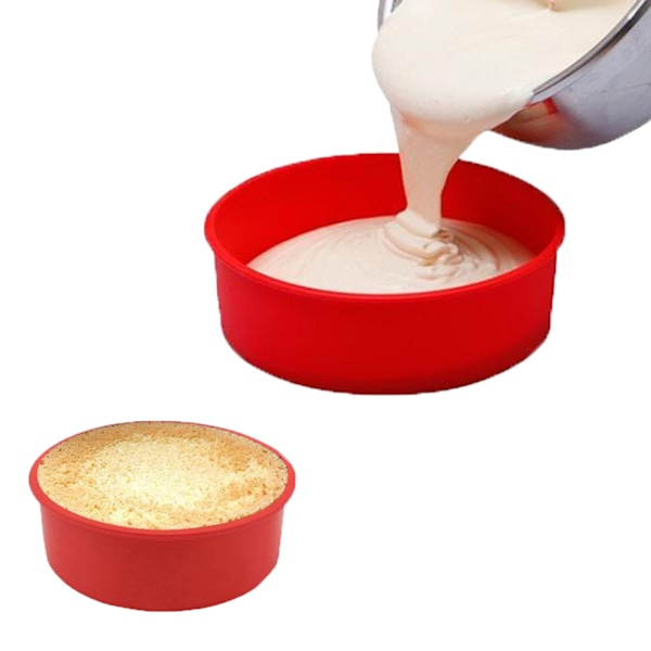 3 st Silikon DIY Kakform Rund Kakform 4/6/8 Tum Kakform Non-Stick Bakverktyg