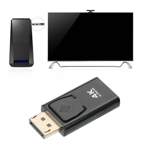 2 st 4Kx2K Displayport Hane till HDMI Hona Adapter Konverterare för HDTV PC Dator