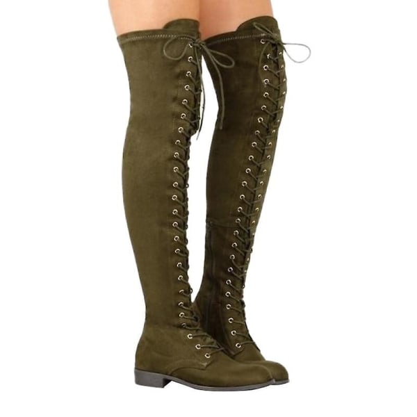 Lårhöga Kvinnor Western Over The Knee Boots Set-1 S401-green 10