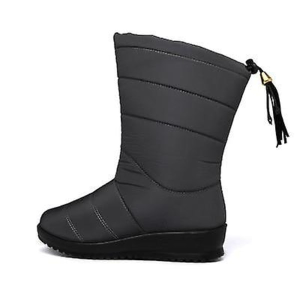 Kvinna varma päls plattform boots, snö boots grey 38