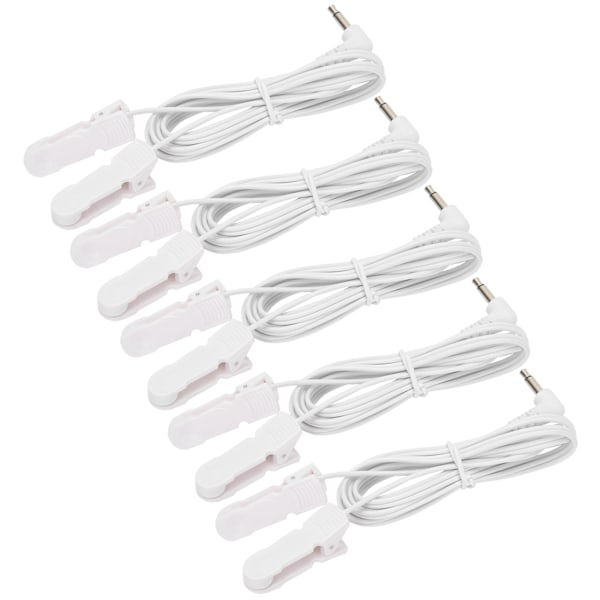 5 st / påse 3,5 mm Öronklämma Elektrodledningar Kabel för TENS-enhet Fysioterapimaskin