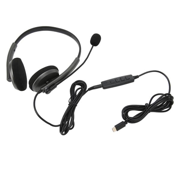 Callcenter-headset Multifunktionell Snygg Brusreducerande HD-Samtal Hörselskydd Telefonheadset Rymdgrå Typ C