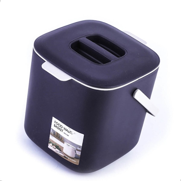 Dubbel Fack Soptunna Separat Portabel Plast Skrivbordssoptunna med Lock för Kök Badrum Mörklila 20 x 16.6 x 17.1cm