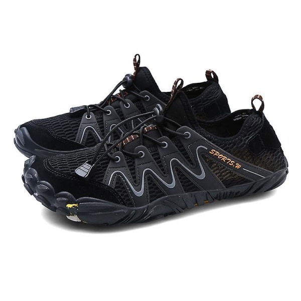 Herr Aqua Skor, Vandringsskor, Mjuka halkfria sneakers 1588-Black 45