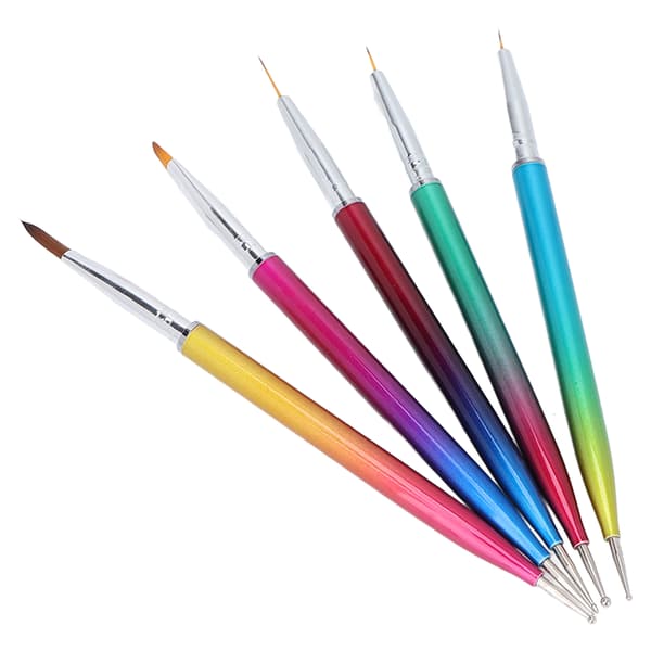 Nagelkonst Målningsritningsborstar Set Dubbelsidig Gradient Professionell Dotting Tool