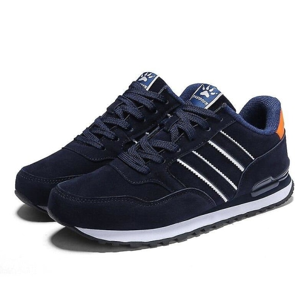 Män Casual Sneakers Skor med snörning Blue PU 43