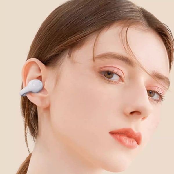 Öronklämma Bluetooth Hörlurar Trådlös Digital Display Universal för Sport Arbete Liv Hudfärg