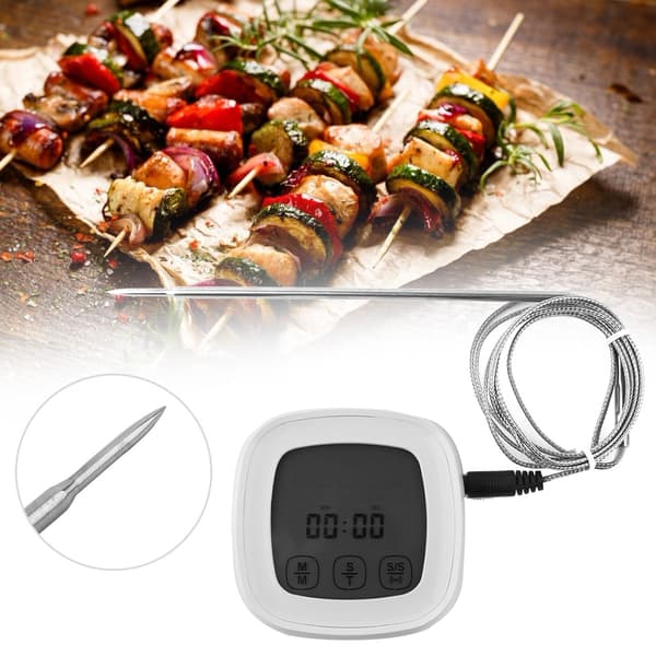Digital elektronisk köks- och grilltermometer med pekskärm och timer (Vanlig sond)