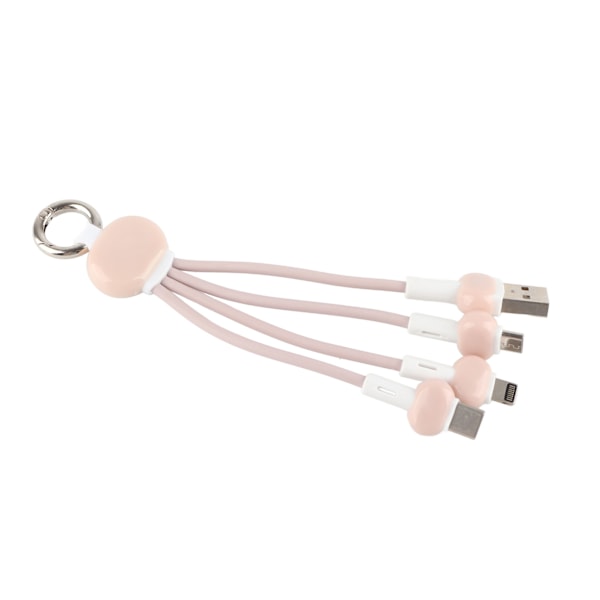 Multiladdningskabel Silikon Nyckelring 3 i 1 Laddningskabel Kompatibel för Micro USB/Typ C