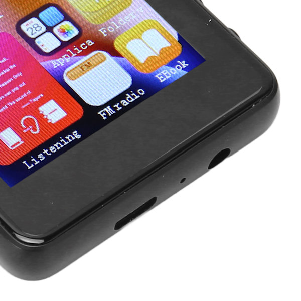 2,4 tum MP3-spelare HD Full Touch Screen Brusreducering Bluetooth 5.0 FM-radio E-böcker Röstinspelare för musik Svart