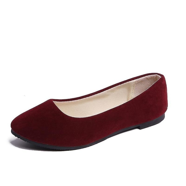 Kvinnliga Flats Skor, Kvinnliga Loafers Wine red 7