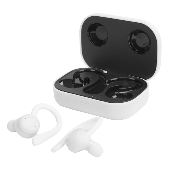 Bluetooth-hörlurar med öronkrokar Trådlösa Sport In-Ear Hörlurar med Laddningsfodral (vit)
