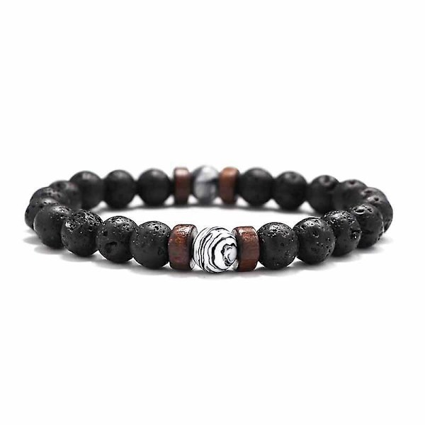 Lava träpärlor handled kedja sten armband H