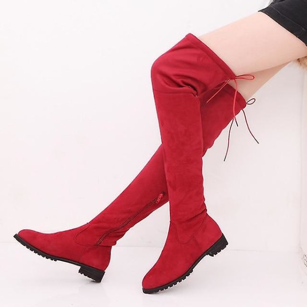 Lårhöga Kvinnor Western Over The Knee Boots Set-2 299k-red 10.5