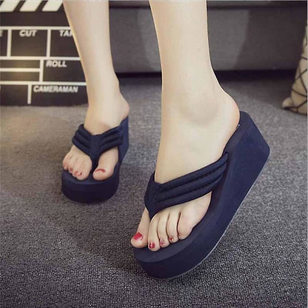 Flip Flops sandal med T-rem för kvinnor Blue 8.5