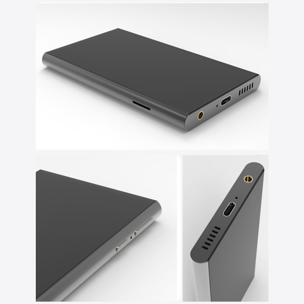 MP4-spelare Multifunktionell 4,0 tum IPS HD Pekskärm Förlustfri HiFi Musikspelare med Bluetooth och WiFi för Android Järngrå 128GB