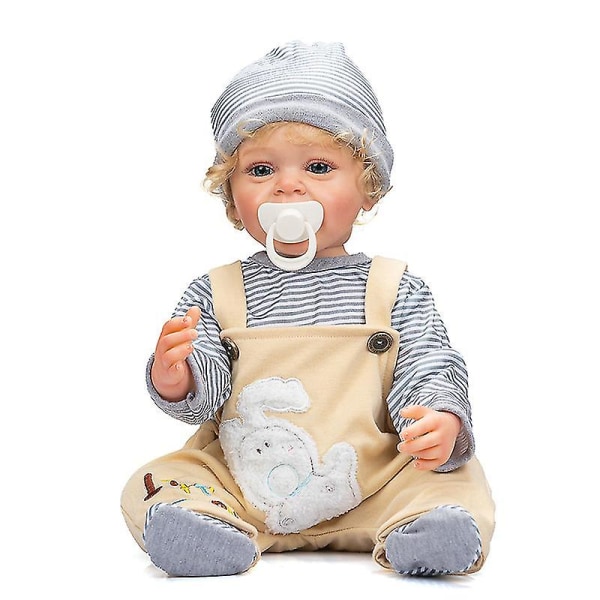 55 cm helkroppsmjuk silikon Vinyl Real Touch Reborn Toddler Pojke Baby Doll Yannik Idealiska presenter för barn badleksak