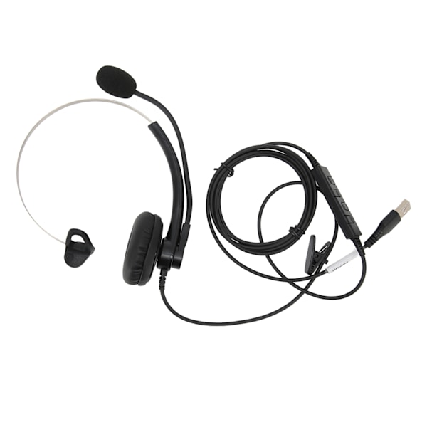 Enkelsidig Trådbunden Headset Brusreducerande HD-Samtal Telefonheadset för Call Center Kontor Företag Onlinekurs USB-gränssnitt