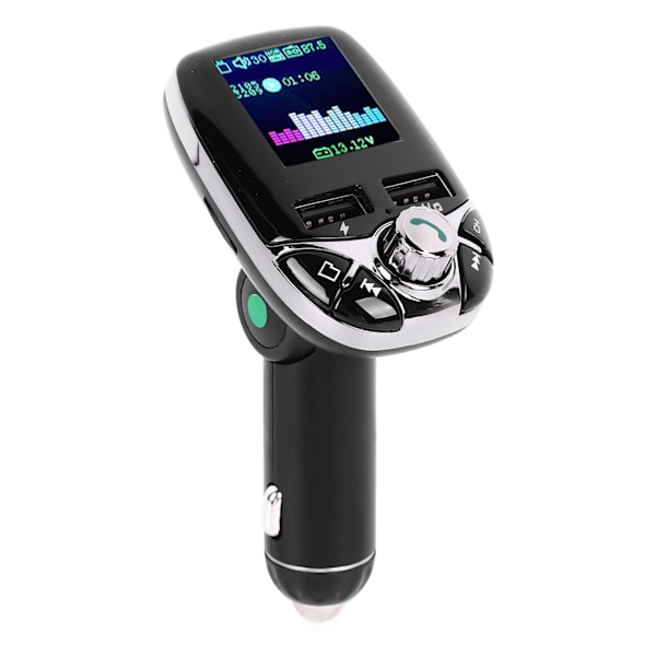 Bil MP3-spelare med snabbladdning, färgskärm, inbyggd Bluetooth-mottagare, Bluetooth FM-sändare med 2 USB-portar