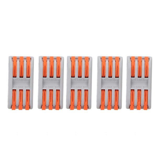 30 st Spak Kopplingsplint 3-polig Kompakt Kopplingsplint för Kabeldiameter 0,08~4mm2