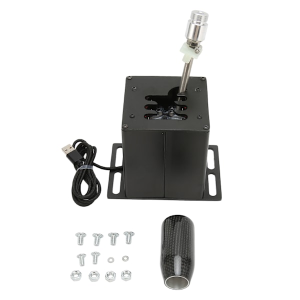 USB-simulatorväxel 6 Plus R Racing H-växel med kolfibergrepp för Logitech G29 G27 G25 G920 för T300RS GT Svart