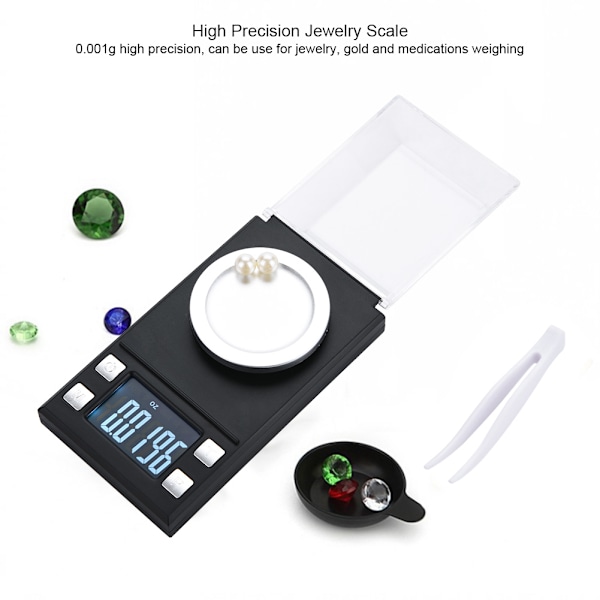 Bärbar LCD Digital Elektronisk Fickvåg Hög Precision 0.001g Smycken Guld Vägning (100g)