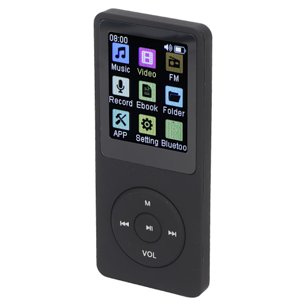 Bluetooth MP3-spelare 1,8 tum färgskärm Inbyggd högtalare E-boksläsare inspelare Fickmusikspelare