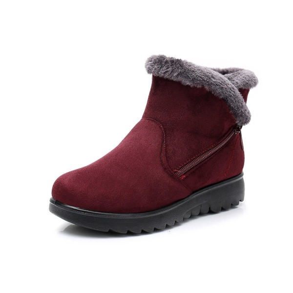 Kvinnor vinter, snö ankelboots wine red B 35