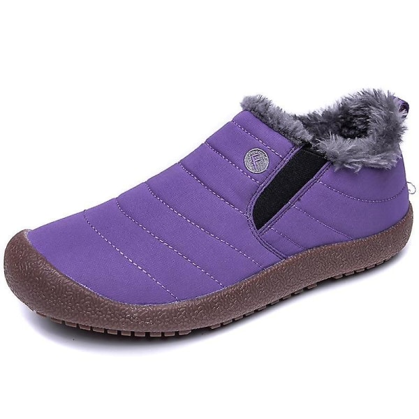 Dam vinterskor, män vattentät halkfri sneaker Purple 10