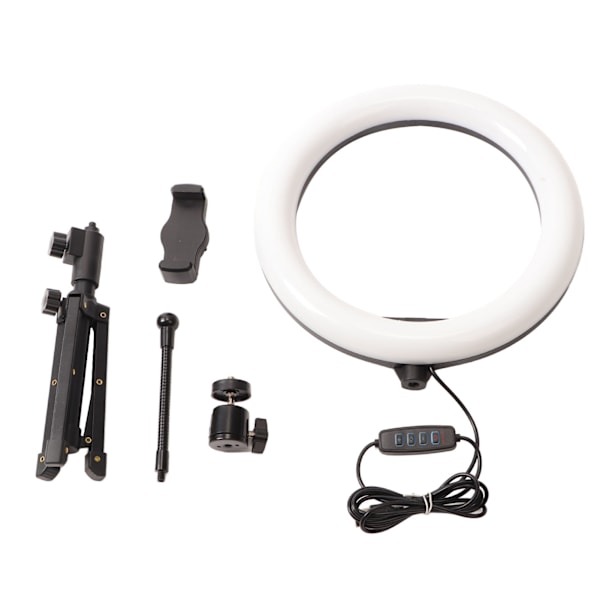 Selfie Ring Light 10 tums stativ Skrivbords Circle Light Stativ för Live Streaming Smink Fotografering