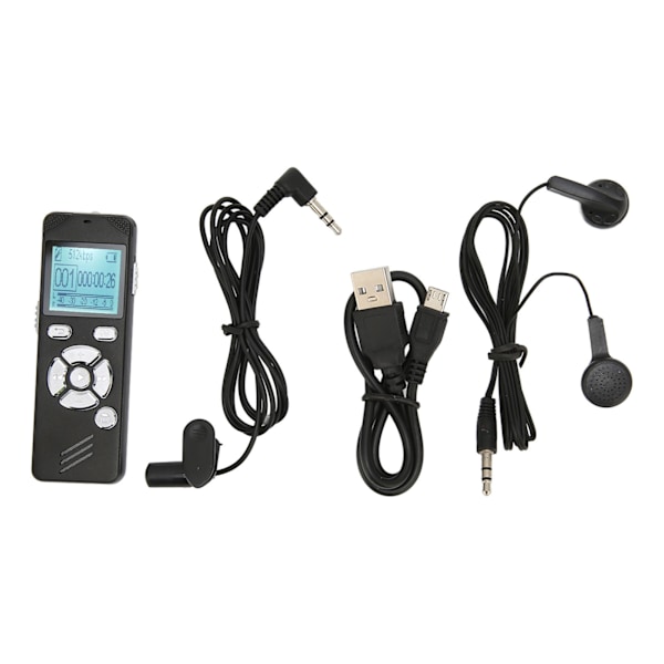 Digital Röstinspelare Bärbar 8GB MP3-spelare inspelare för föreläsning möte intervju