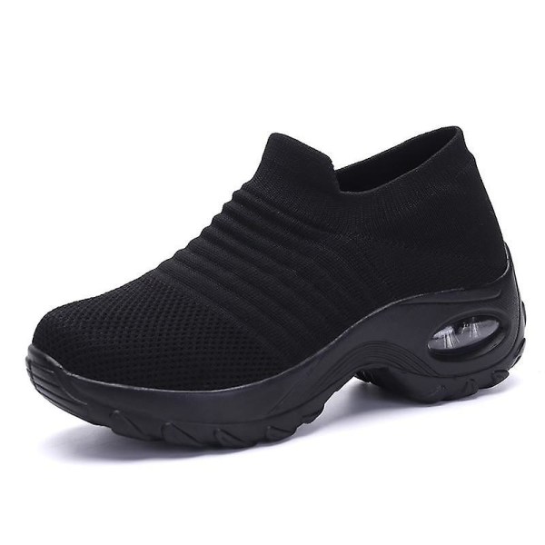 Slip-on casual för kvinnor, bekväma sneakers full blak 6