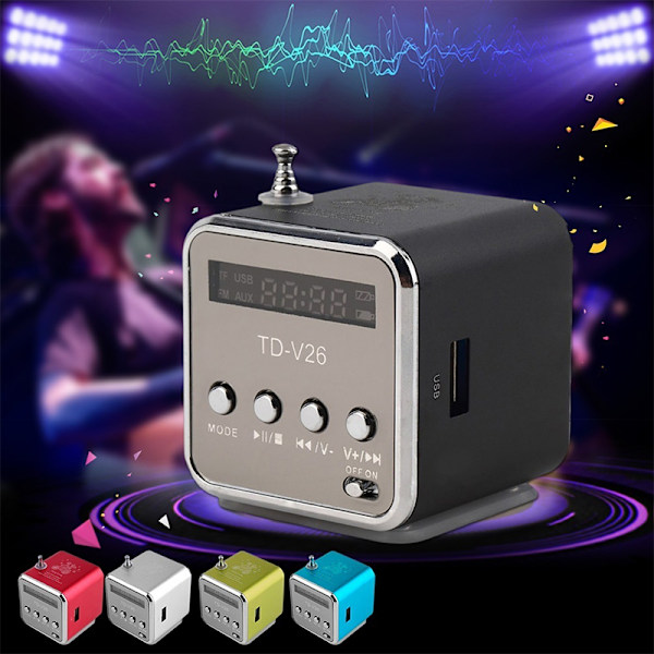 Bärbar Mini USB-högtalare MP3/4 Musikspelare Stöd SD TF-kort USB2.0 Stereo FM-radio