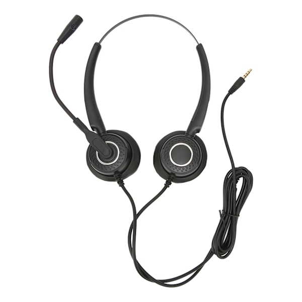 Call Center-headset med intelligent brusreducering, telefonheadset med 3,5 mm-kontakt för telefoner och PC